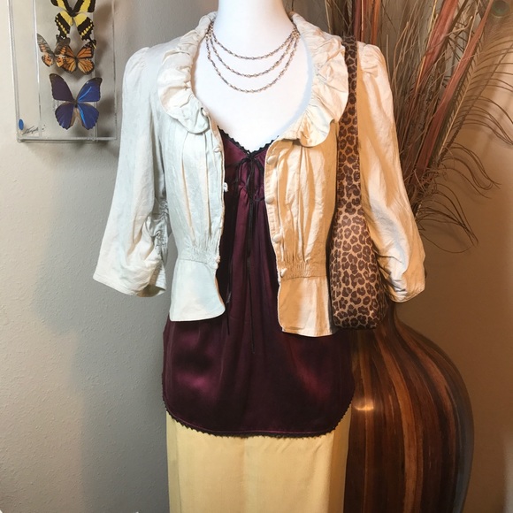 Liz Claiborne Collection Silk Skirt Yellow Size 10 Womens Career Wear - Picture 3 of 10